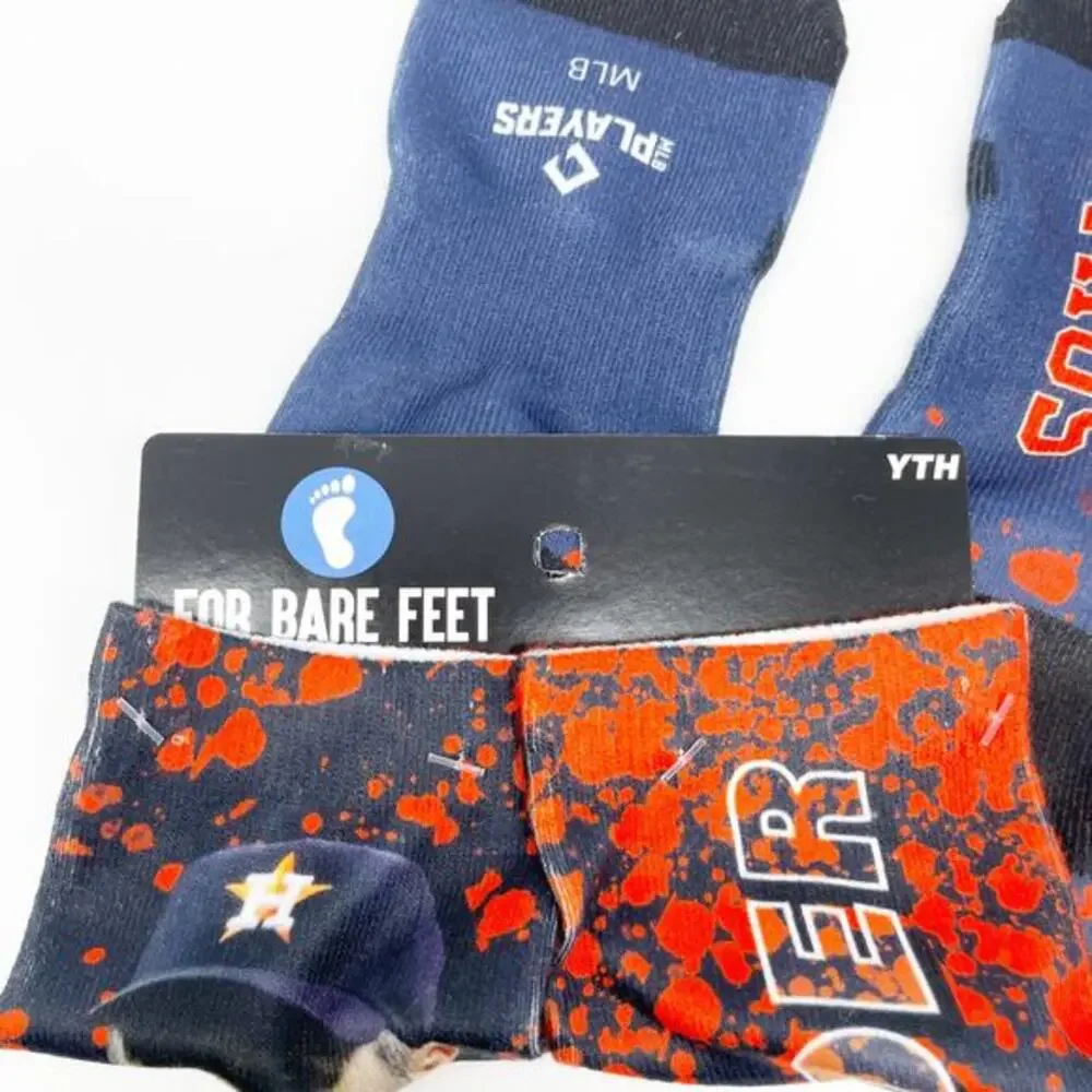 For Bare Feet Houston Astros Youth Justin‎ Verlander Road Warrior Blue Crew Sock